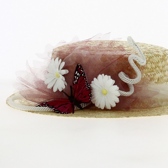 Canotier Papillon Sauvage / Création Unique par les Ateliers de la Chapellerie TRACLET Canotier Papillon Sauvage / Création Unique par les Ateliers de la Chapellerie TRACLET