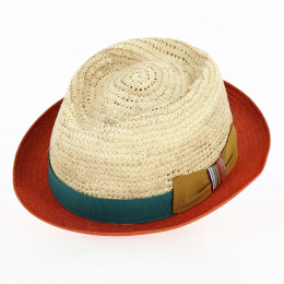 Trilby Capo Raffia & Cotton Hat - Marone