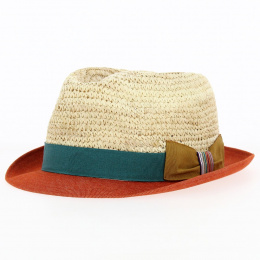 Trilby Capo Raffia & Cotton Hat - Marone
