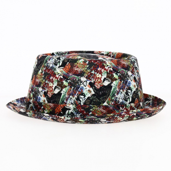 Street Art Cotton Porkpie Hat - Traclet Street Art Cotton Porkpie Hat - Traclet