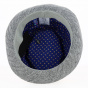 Porkpie Grey Linen Herringbone Hat - Traclet