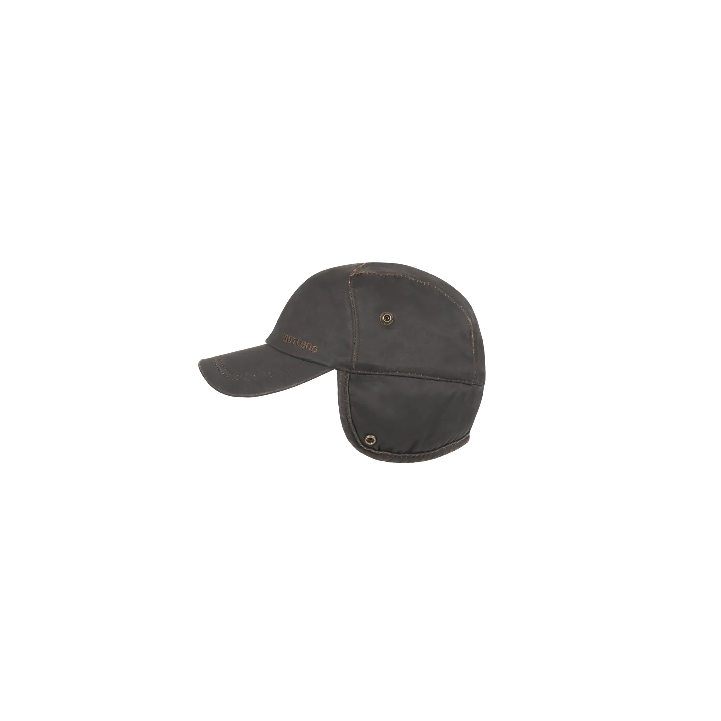 Brown Waxed Cotton Ear Flap Trick Cap - Hatland Reference: 13263 | Traclet Hat Shop