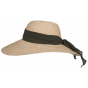 Ocillia Organic Raffia Wide-Brimmed Hat with Olive Ribbon - Hatland