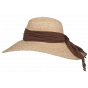Ocillia Organic Raffia Sun Hat with Leopard Ribbon - Hatland