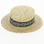 Natural Straw Boater Florentine Aztec - Flechet