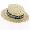 Canotier Paille Naturelle Florentine Aztèque - Fléchet