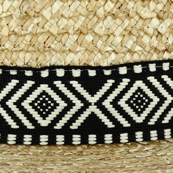 Natural Straw Boater Florentine Aztec - Flechet Natural Straw Boater Florentine Aztec - Flechet