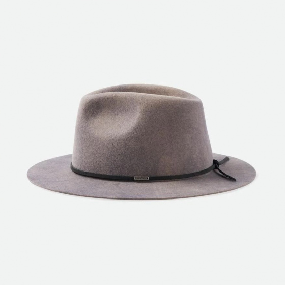 Chapeau Wesley Traveller Feutre Laine Gris Chiné - Brixton Chapeau Wesley Traveller Feutre Laine Gris Chiné - Brixton