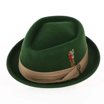 Chapeau Porkpie Stout Vert Olive - Brixton
