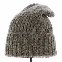 Long Bellevarde Beanie Wool & Mohair heathered brown - Traclet Reference: 16742 | Traclet Hat Shop