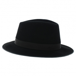 Fedora Bepo hat black wool felt - Traclet