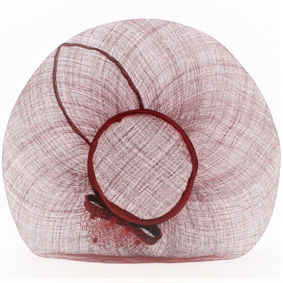 Manon Red Straw Ceremony Wide-Brimmed Hat - Traclet