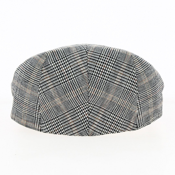 Linen Houndstooth Flat Cap - Traclet