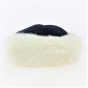 Navy fleece Marmotte hat & ecru faux fur - Traclet