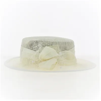 Sidonie White Ceremony Hat - Traclet Reference: 16213 | Traclet Millinery