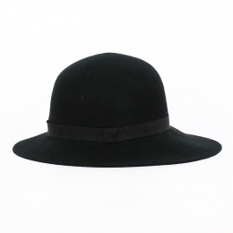 Black felt wide-brimmed hat Juliette - Traclet