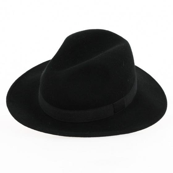 Black Wool Felt Traveller Hat - Traclet