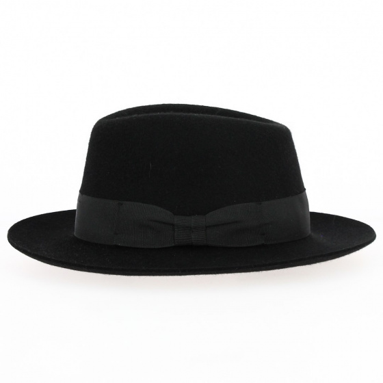 Chapeau Fedora feutre laine Noir - Traclet
