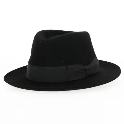 Black Wool Felt Fedora Hat - Traclet Reference: 14316 | Traclet Hat Shop