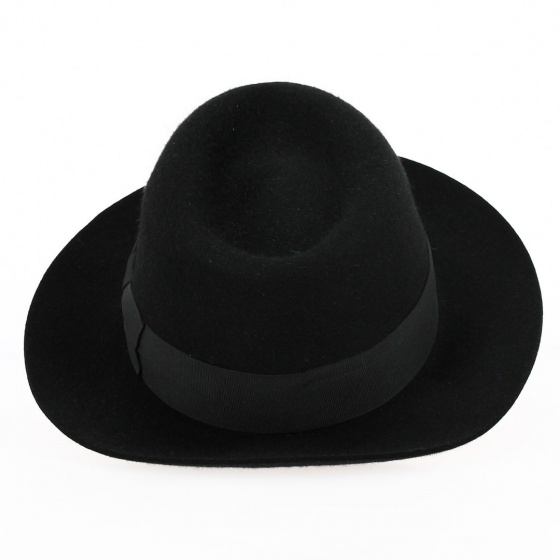Chapeau Fedora feutre laine Noir - Traclet