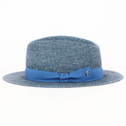 Chapeau Traveller Paille Papier Bleu chiné - Flechet