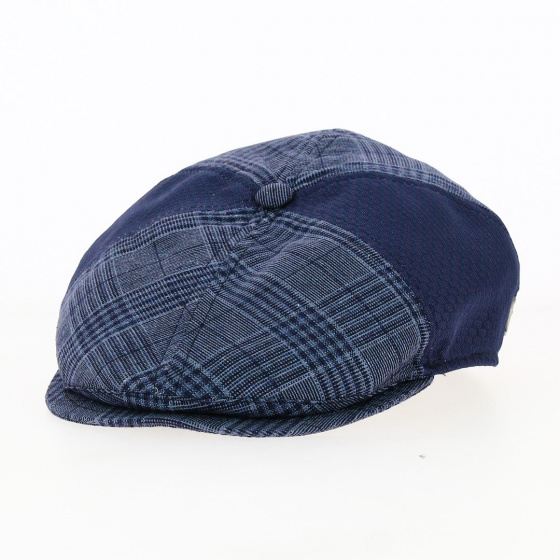 Belfaci Blue Silk Patchwork Cap - Fléchet