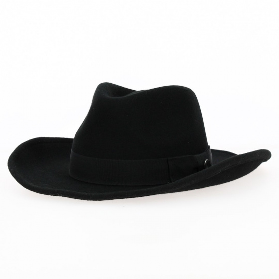 Chapeau Western Feutre laine Noir - Traclet Chapeau Western Feutre laine Noir - Traclet
