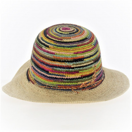 Ariel Multicolored Raffia Wide-Brimmed Hat - Traclet