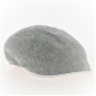 Blue and White Striped Rounded Linen Cap - Traclet