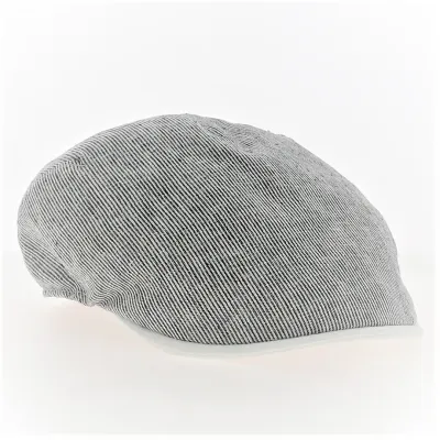 Casquette bombée Lin à rayures Bleu et blanche - Traclet Reference : 12429 | Chapellerie Traclet