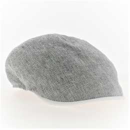 Blue and white striped flax cap - Traclet
