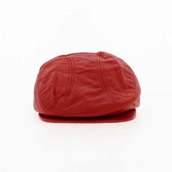 Casquette Plate Cuir Rouge - Aussie Apparel