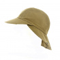 Beige Cotton Baseball Cap with Neck Cover Marly - Crambes