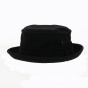 Porkpie Beach Pique Hat Black Cotton- Crambes