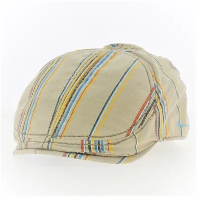 Casquette plate Rayée Beige - Keyone Reference : 1171 | Chapellerie Traclet