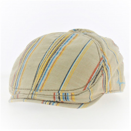 Casquette plate Rayée Beige - Keyone