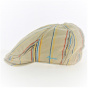 Striped Beige Flat Cap - Keyone
