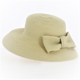 Ceremonial Capeline Bow Beige - Willy's Paris