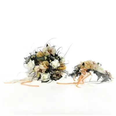 Chapeau de Cérémonie Fleurs de Perles Blanc Reference : 13215 | Chapellerie Traclet