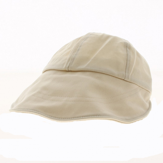 Emma Large Visor Cotton Cap Beige - Traclet