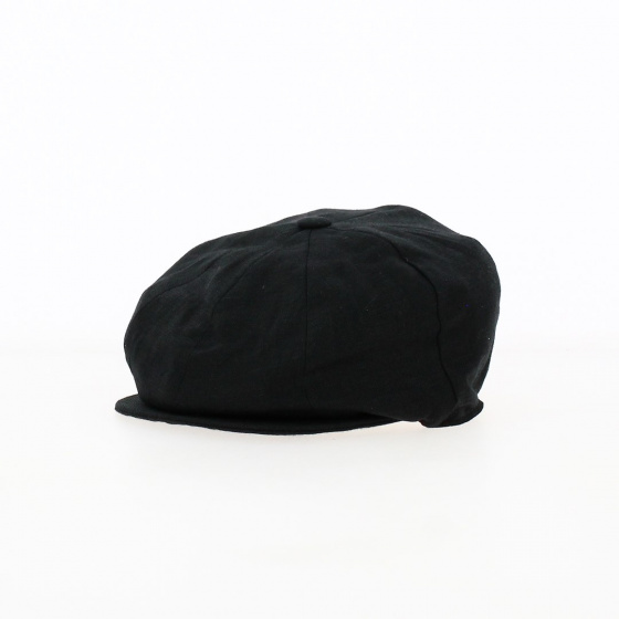 Black Linen Irish Cap - Hanna Hats