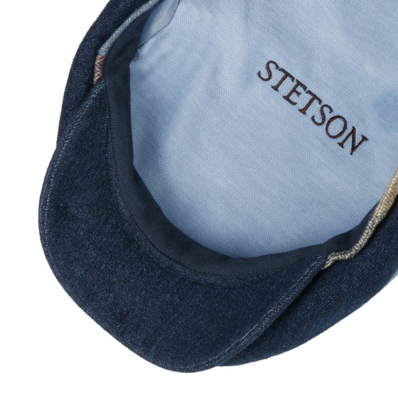 Blue Linen Patchwork Driver Cap - Stetson